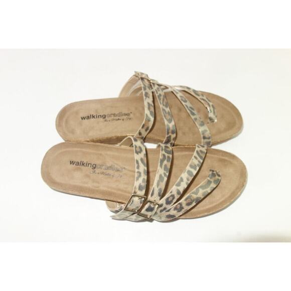 NEW Walking Cradles Leather Sandals Penelope Metallic Leopard Print Women's 8.5 - Picture 5 of 8